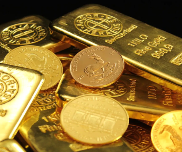 Stack of gold bars illustrating sustainable gold mining operations