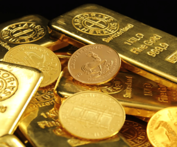 Stack of gold bars illustrating sustainable gold mining operations
